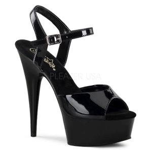 Black 15 cm DELIGHT-609 platform pleaser high heels shoes