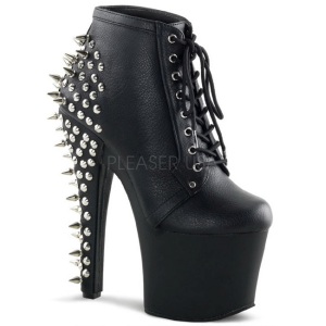 Black 18 cm FEARLESS-700-28 womens platform soled shoes ankle boots