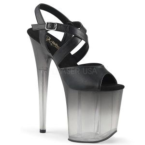 Black 20 cm FLAMINGO-822T Platform High Heels Shoes