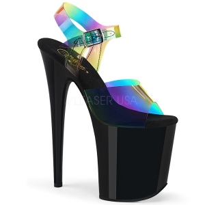 Black 20 cm Pleaser FLAMINGO-808RB Pole dancing sandals