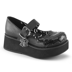 Black 6 cm DemoniaCult SPRITE-05 gothic platform shoes