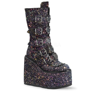 Black Glitter 14 cm SWING-230G cyberpunk platform boots