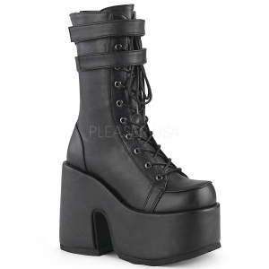 Black Leatherette 13 cm CAMEL-250 demoniacult ankle boots platform