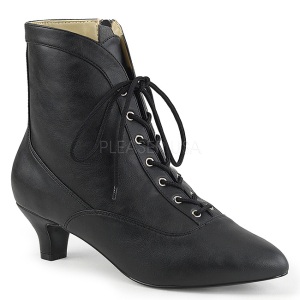 Black Leatherette 5 cm FAB-1005 big size ankle boots womens