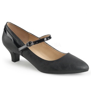 Black Leatherette 5 cm FAB-425 big size pumps shoes