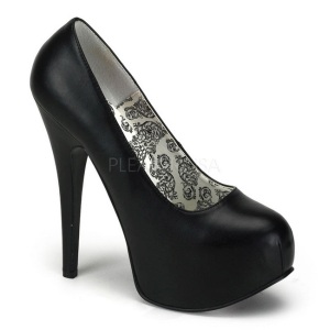 Black Matte 14,5 cm Burlesque BORDELLO TEEZE-06 Platform Pumps