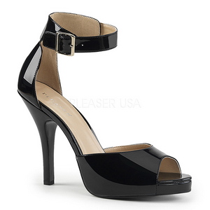 Black Patent 12,5 cm EVE-02 big size sandals womens