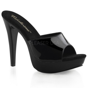 Black Shiny 14 cm COCKTAIL-501 Platform High Mules