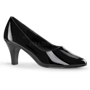 Black Shiny 8 cm DIVINE-420W High Heel Pumps for Men