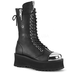 Black Vegan 7 cm GRAVEDIGGER-14 demonia boots - unisex platform boots