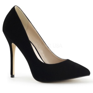 Black Velvet 13 cm AMUSE-20 Pumps High Heels for Men