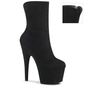 Black faux suede 18 cm ADORE-1042 Pole dancing ankle boots