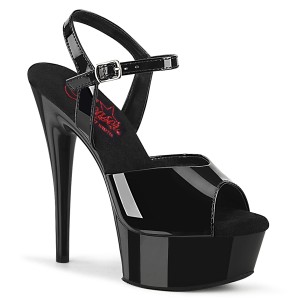 Black sandals platform 15 cm EXCITE-609 pleaser high heels sandals