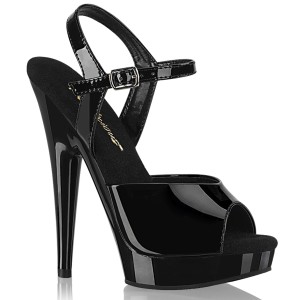 Black sandals platform 15 cm SULTRY-609 Fabulicious high heels sandals