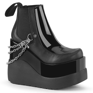 Black vegan boots 13 cm VOID-50 demonia knee boots wedges platform
