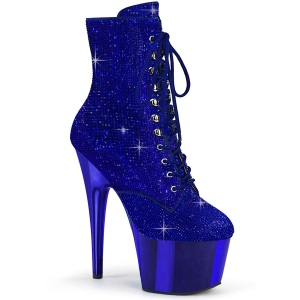 Blue rhinestones 18 cm ADORE-1020CHRS pleaser high heels ankle boots