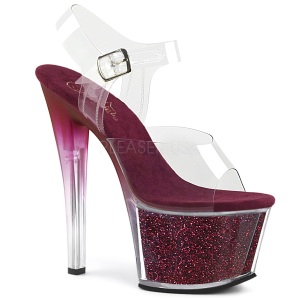 Burgundy 18 cm SKY-308G-T glitter platform sandals shoes