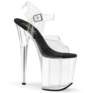 Clear 20 cm FLAMINGO-808 Acrylic Platform High Heeled Sandal