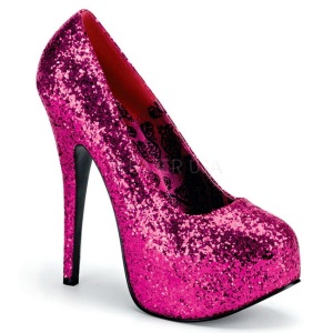 Fuchsia Glitter 14,5 cm Burlesque BORDELLO TEEZE-06G Platform Pumps