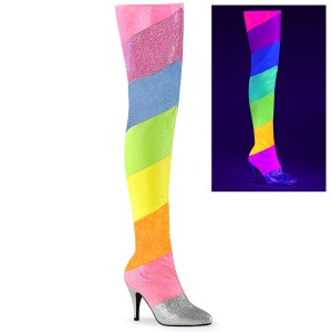 Glitter 10 cm DREAM-3012RBG Thigh High Boots for Drag Queen