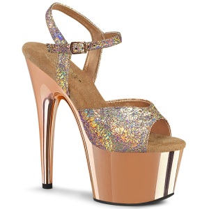 Gold 18 cm ADORE-709HM Glitter Platform High Heels Shoes