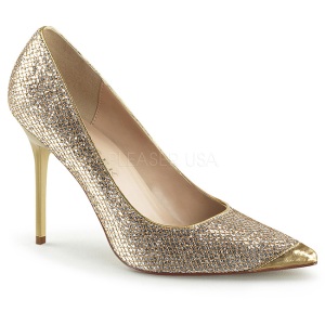 Gold Glitter 10 cm CLASSIQUE-20 big size stilettos shoes