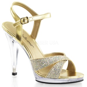 Gold Glitter 12 cm FLAIR-419G High Heels for Men