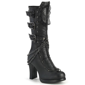 Leatherette 10 cm CRYPTO-67 womens buckle boots with platform