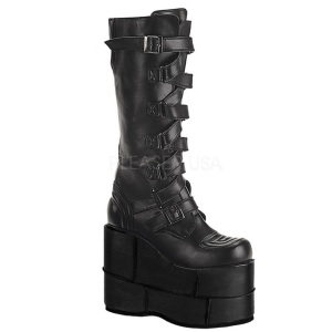 Leatherette 18 cm STACK-308 Platform Mens Gothic Boots