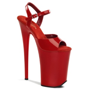 Patent 23 cm INFINITY-909 Red extrem platform high heels shoes