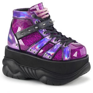 Purple Leatherette 7,5 cm NEPTUNE-100 Platform Mens Gothic Shoes