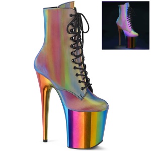 Rainbow 20 cm FLAMINGO-1020RC-REFL pole dance ankle boots