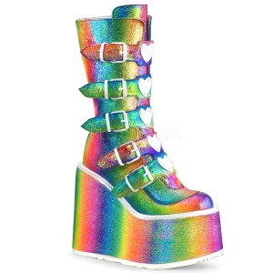 Rainbow Glitter 14 cm SWING-230 cyberpunk platform boots