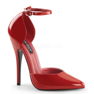 Red Shiny 15 cm DOMINA-402 High Heel Pumps for Men