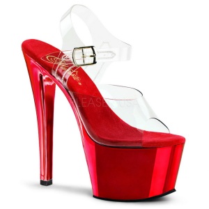 Red Transparent 18 cm SKY-308 High Heels Platform