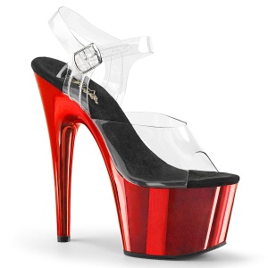 Red chrome platform 18 cm Pleaser ADORE-708 poledance shoes