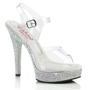 Rhinestone platform 13,5 cm MAJESTY-508DM Fabulicious high heels sandals