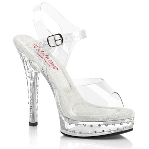 Rhinestone platform 13,5 cm MAJESTY-508SDT Fabulicious high heels sandals