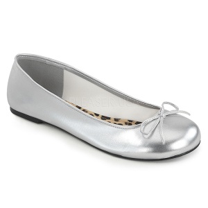 Silver Leatherette ANNA-01 big size ballerinas shoes