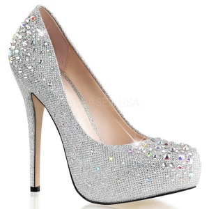 Silver Rhinestone 13 cm DESTINY-06R Platform Pumps Women Shoes