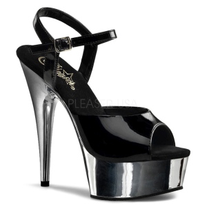 Silver chrome platform 15 cm DELIGHT-609 pleaser high heels shoes