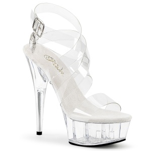 Transparent 15 cm DELIGHT-635 high heeled sandals