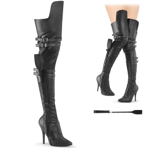 Vegan 13 cm SEDUCE-3080 thigh high boots for mens and drag queens in black