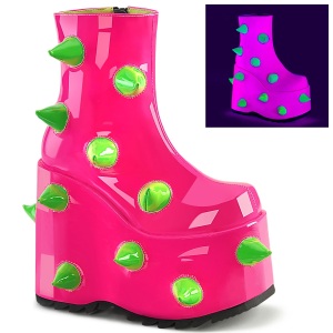 Vegan 18 cm SLAY-77 alternative ankle boots platform neon