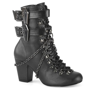 Vegan 7,5 cm VIVIKA-128 Victorian ankle boots cuben heels