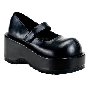 Vegan 8,5 cm DemoniaCult DOLLIE-01 Black gothic mary jane pumps