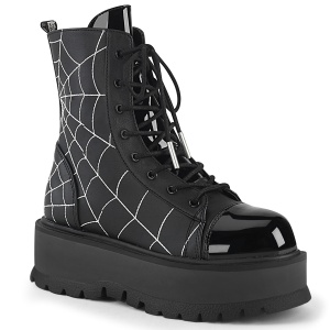 Vegan black 5 cm SLACKER-88 demoniacult ankle boots platform