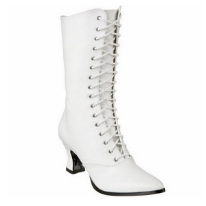 White 7 cm VICTORIAN-120 Lace Up Ankle Calf Women Boots