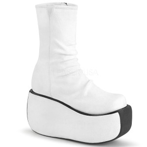White Faux Suede 9 cm VIOLET-100 demoniacult ankle boots platform
