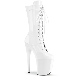 White Patent 20 cm FLA-1050 extrem platform high heels ankle boots